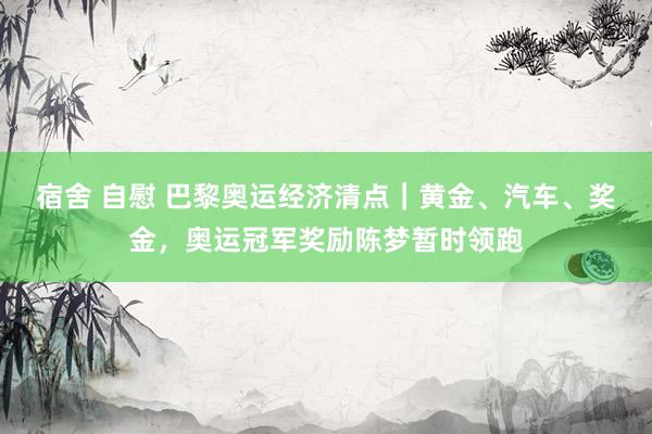 宿舍 自慰 巴黎奥运经济清点｜黄金、汽车、奖金，奥运冠军奖励陈梦暂时领跑