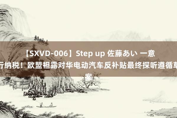 【SXVD-006】Step up 佐藤あい 一意孤行纳税！欧盟袒露对华电动汽车反补贴最终探听遵循草案