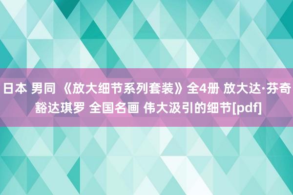 日本 男同 《放大细节系列套装》全4册 放大达·芬奇 豁达琪罗 全国名画 伟大汲引的细节[pdf]