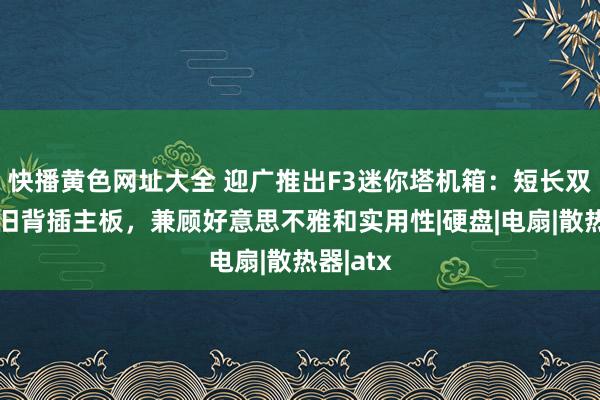 快播黄色网址大全 迎广推出F3迷你塔机箱：短长双色，守旧背插主板，兼顾好意思不雅和实用性|硬盘|电扇|散热器|atx