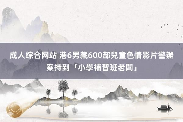 成人综合网站 港6男藏600部兒童色情影片　警辦案持到「小學補習班老闆」